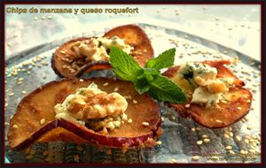 
chips De Manzana Y Queso Roquefort.
