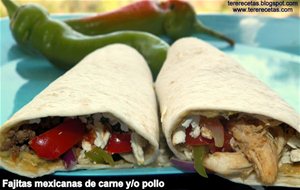 
fajitas Mexicanas De Carne Y/o Pollo.
