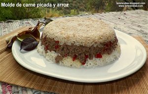
molde De Carne Picada Y Arroz.
