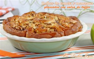 Rollos De Canela Y Manzana Glaseados Con Salsa De Toffee (caramel Apple Cinnamon Rolls)
