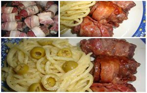 Rollitos De Carne, Tocino Y Mozzarella 
