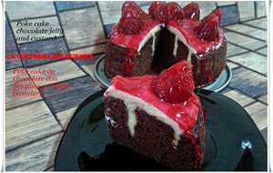 Poke Cake Chocolate Jelly And Custard/poke Cake De Chocolate Con Gelatina Y Crema Pastelera
