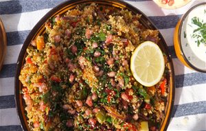 Quinoa A Lo Kandinski Con Verduras Asadas Y Granada
