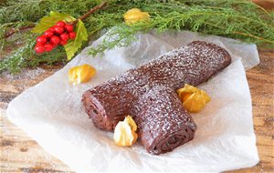 Tronco De Navidad De Turron Y Chocolate
