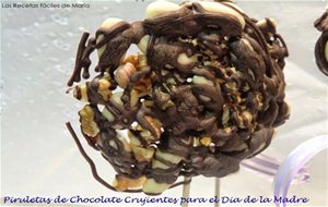 Piruletas De Chocolate Crujientes Para El Día De La Madre

