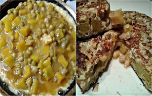 Tortilla De Batatas, (boniatos) Arvejas Y Cebolla
