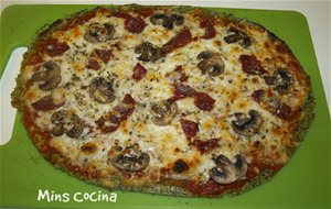 Pizza De Jamón Y Champiñones - Masa De Brócoli Aún Más Fina!
