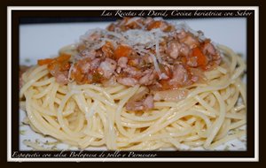 Espaguetis Con Salsa Blognesa De Pollo
