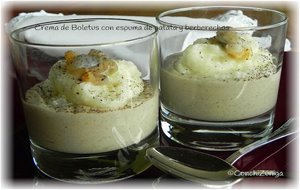 Crema De Boletus Con Espuma De Patatas Y Berberechos.
