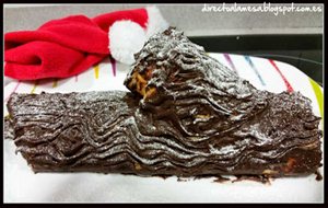 Tronco De Navidad De Turrón Y Chocolate
