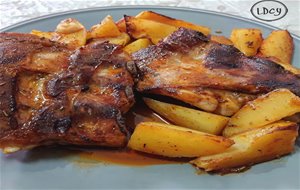 Costillejas Adobadas Al Horno/ Oven-marinated Pork Ribs
