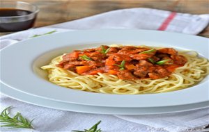 Espaguetis Con Ragú De Ternera