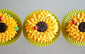 Cupcakes Girasol Con Mariquita