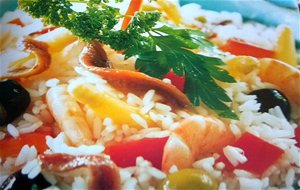 Ensalada De Arroz, Gambas Y Anchoas
