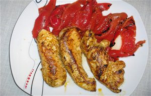 Pechuga De Pollo Campera Con Pimientos Asados
