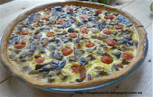 Quiche De Berengenas, Tomates Cherry Y Bacon.
