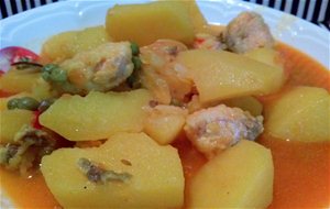 Guiso De Patatas  Con Salmón
