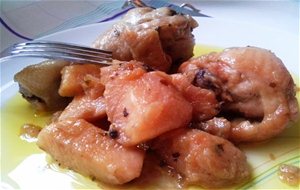 Pollo A La Miel Con Membrillos
