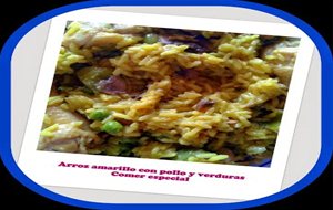 Arroz Amarillo Con Jamoncitos De Pollo Y Verduras