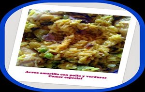 Arroz Amarillo Con Jamoncitos De Pollo Y Verduras