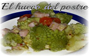 Romanescu Con Fritada De Almendra Y Ajo
