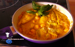 Bacalao Con Gambas Al Azafrán