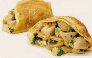 Crêpes De Pollo Y Champiñones
