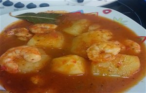 Patatas Guisadas Con Gambas
