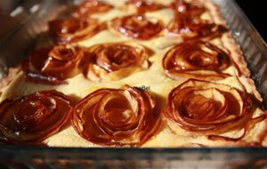 Tarta De Ricotta Y Rosas De Manzanas
