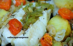 Rape Con Patatas Y Verduras Al horno