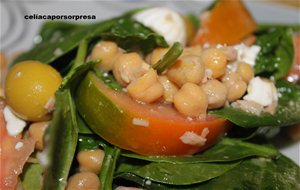 Ensalada De Espinacas Y garbanzos