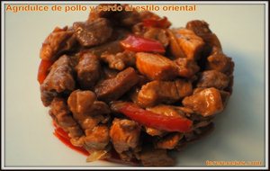 
agridulce De Pollo Y Cerdo Al Estilo Oriental.
