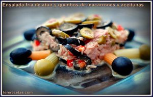 
ensalada Fría De Atún Y Quimbos De Macarrones Y Aceitunas.
