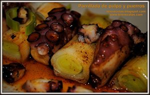 
parrillada De Pulpo Y Puerros.
