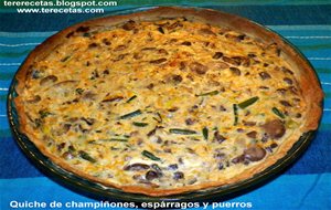 
quiche De Champiñones, Espárragos Y Puerros.
