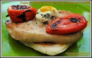 
tosta De Harina De Maíz, Lomo Y Pimiento Dulce.
