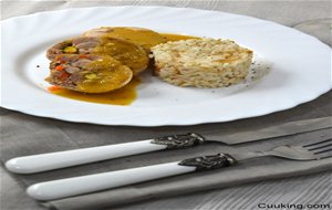 Muslos De Pollo Rellenos Con Pistachos Y Arroz Con Coco
