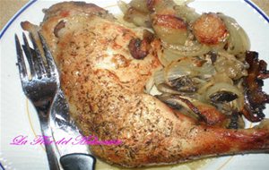 Pollo Al Horno Con Champis Y Cebolla
