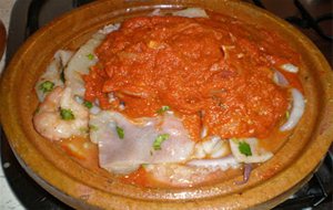 Tajine De Pescado Y Marisco (samkeh Tajine)