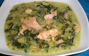 Sopa De Salmón Con Verduras