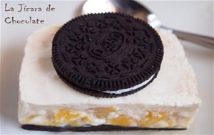 Tarta De Queso Con Melocotón Y Galletas Oreo (sin Horno)
