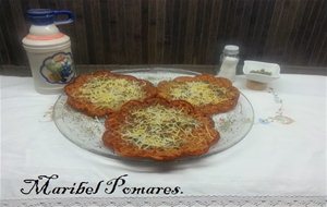 Gofre Pizza De Berenjena Y Atún.
