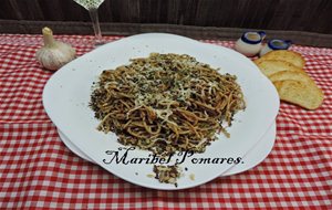 Espaguetis Integrales Con Ajo Y Perejil.
