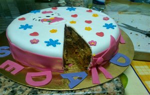 Tarta Fondat Hello Kitty Bizcocho A Cuadros O Damero.
