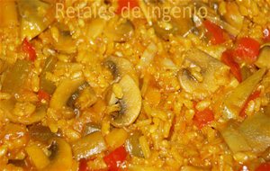 Paella Vegetal Con Arroz Integral
