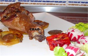 Muslo De Pavo Con Salsa De Higos Chumbos.
