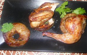 Picantones Con Manzana A La Malta.
