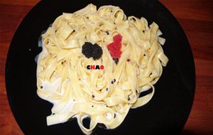 Fettuccini Con Huevas De Lumpo Y De Arenque.
