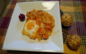 Arroz Al Huevo Con Bacalao.
