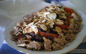 Ensalada De Tomates Y Almendras Regadas Con Vinagreta De Pasas Al Pedro Ximénez
